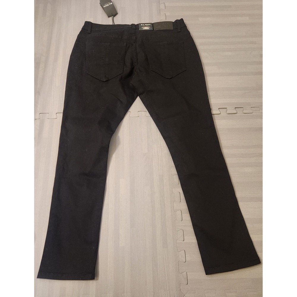 Blu Rock New York Mens Black Denim Straight Leg Jeans 32x30 NWT